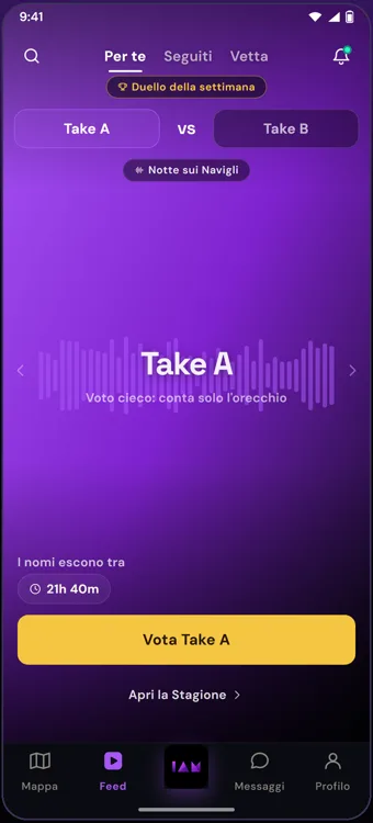 Duello 48H nell'app I AM MUSIC: Take A contro Take B, con il voto al buio